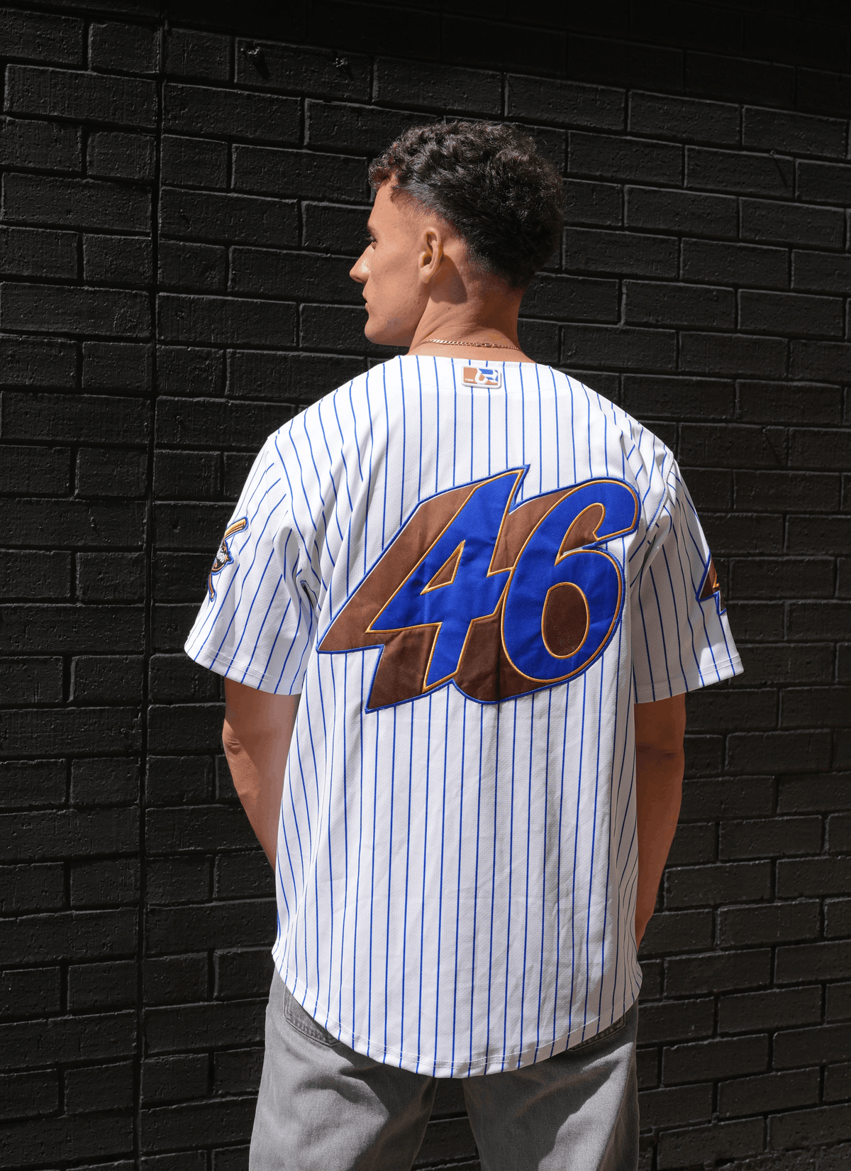 Blue Barracuda 46 Baseball Jersey