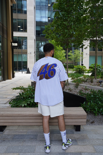 Blue Barracuda 46 Baseball Jersey