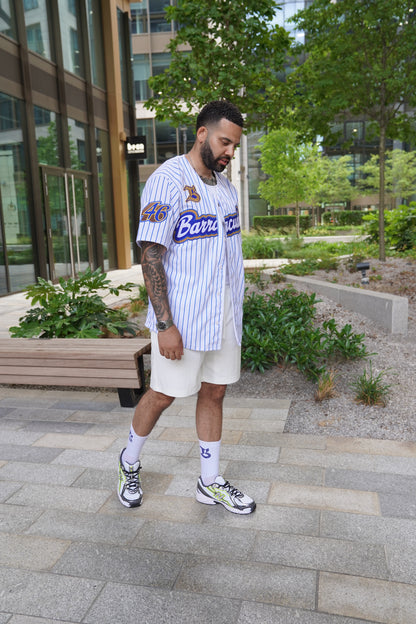 Blue Barracuda 46 Baseball Jersey