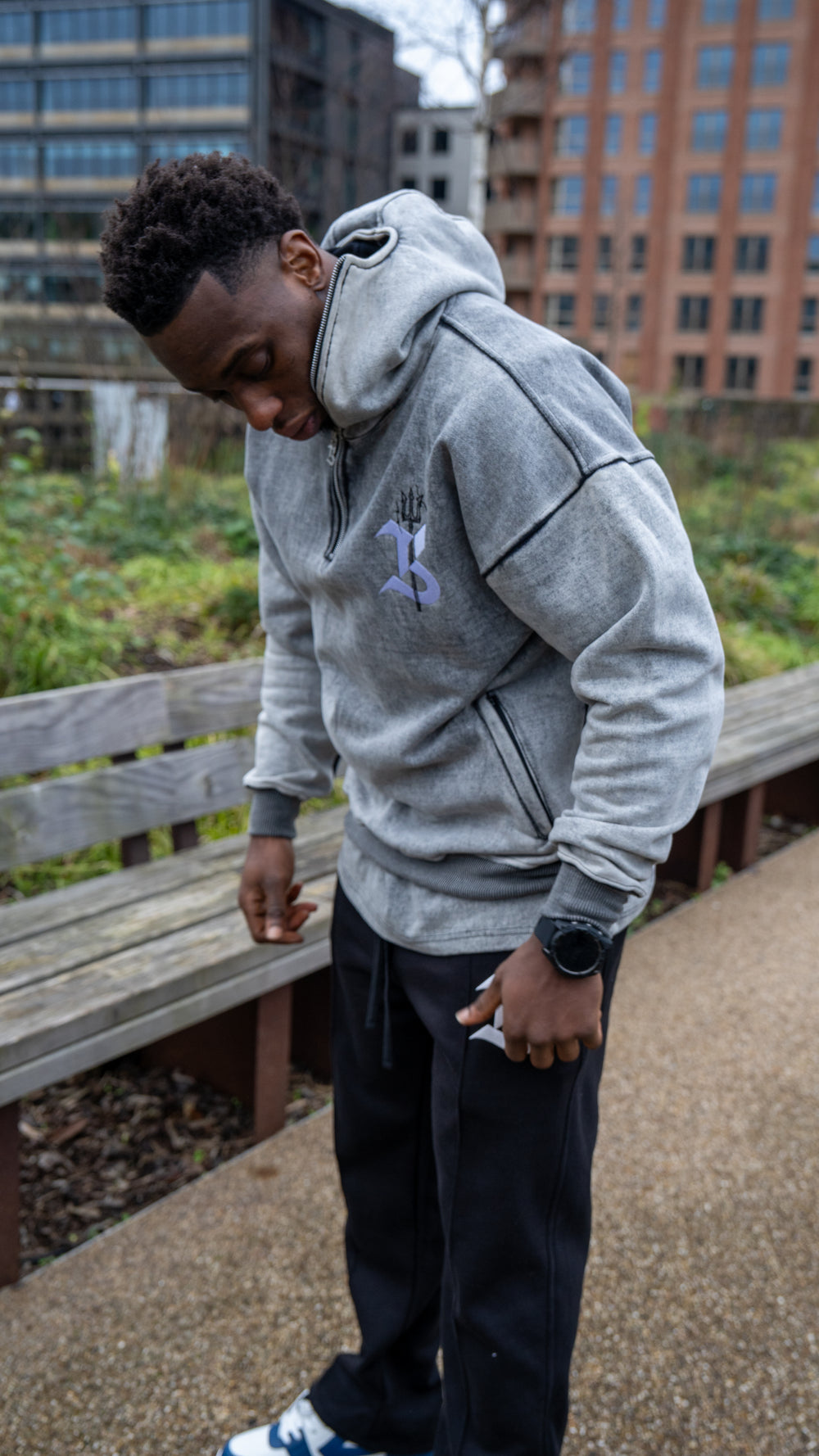 Poseidon Hoodie Acid Wash Grey | Premium Streetwear – TBB