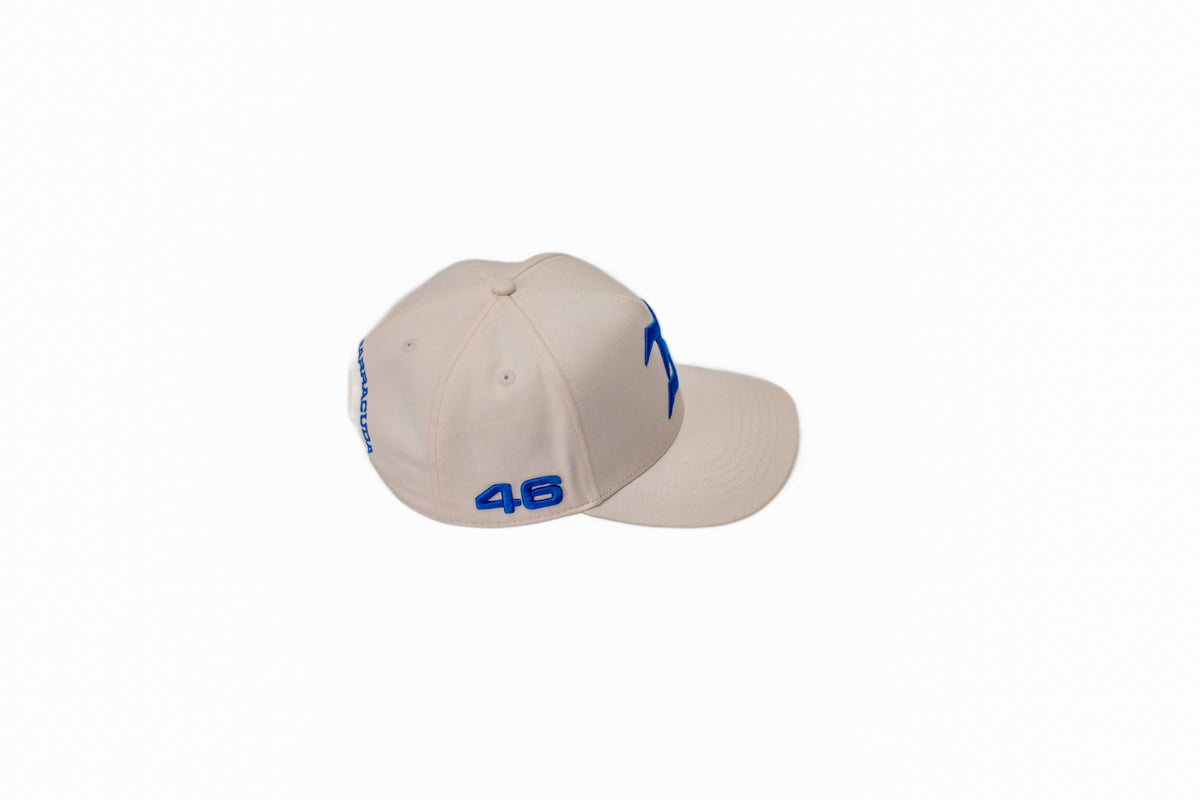 The Blue Barracuda Signature Cap – Cream & Royal Blue Snapback